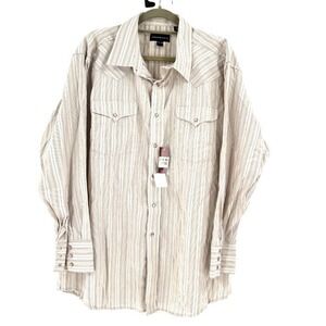 Panhandle Slim Shirt Men's XXL 17‎ 1/2-34 Striped Western Pearl Snap Rodeo New